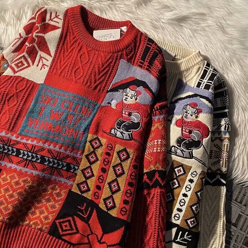 Suéter de invierno para hombres nuevo estilo hollow wind overhead jersey marca de tendencia de estilo de puerto de moda pareja vestir jersey