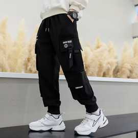 男孩童装工装裤子春装长裤春秋季洋气儿童运动裤时髦宽松束脚卫裤