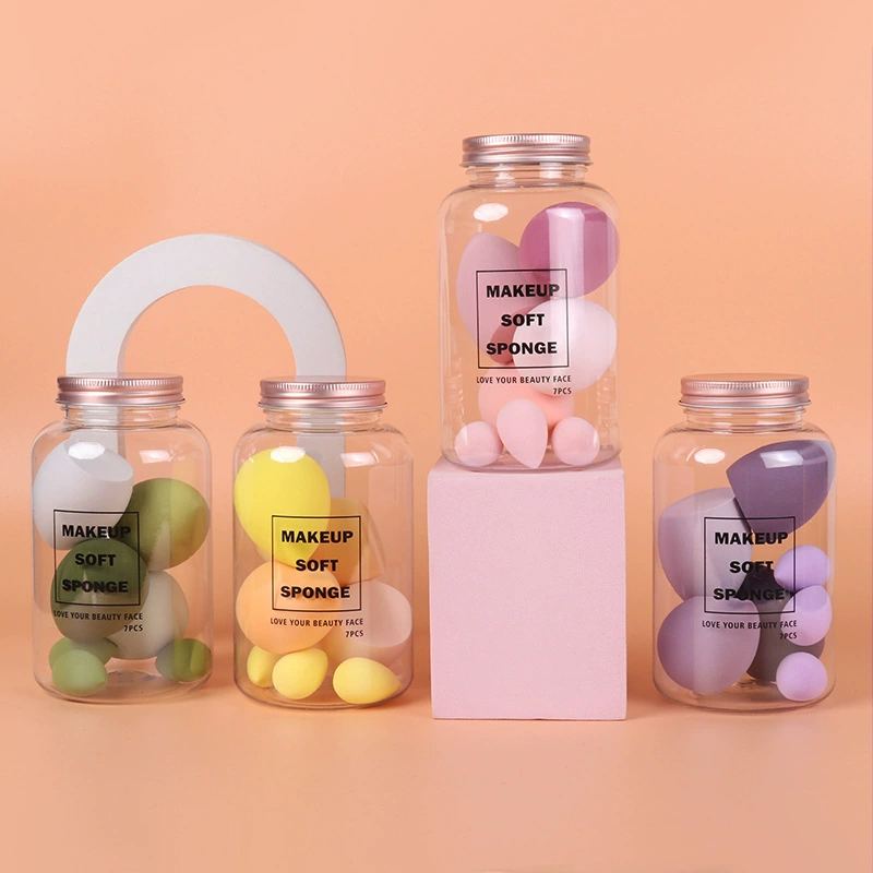 Cosmetic sponge set, multi-shape makeup primer & powder sponges in colorful case