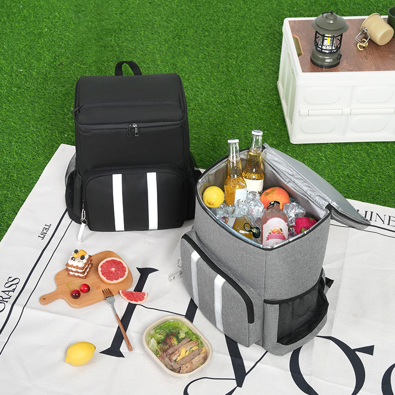 Runhui venta caliente transfronteriza mochila refrigerada de gran capacidad bolsa de picnic al aire libre bolsa de aislamiento de color simple de gran capacidad