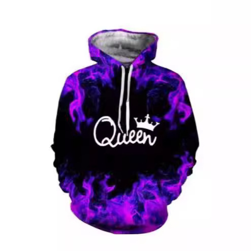 Men's 3D Printed Dress, Large Informal Sweater, Markings Behind the King and Queen, Fashionable Sweatshirt