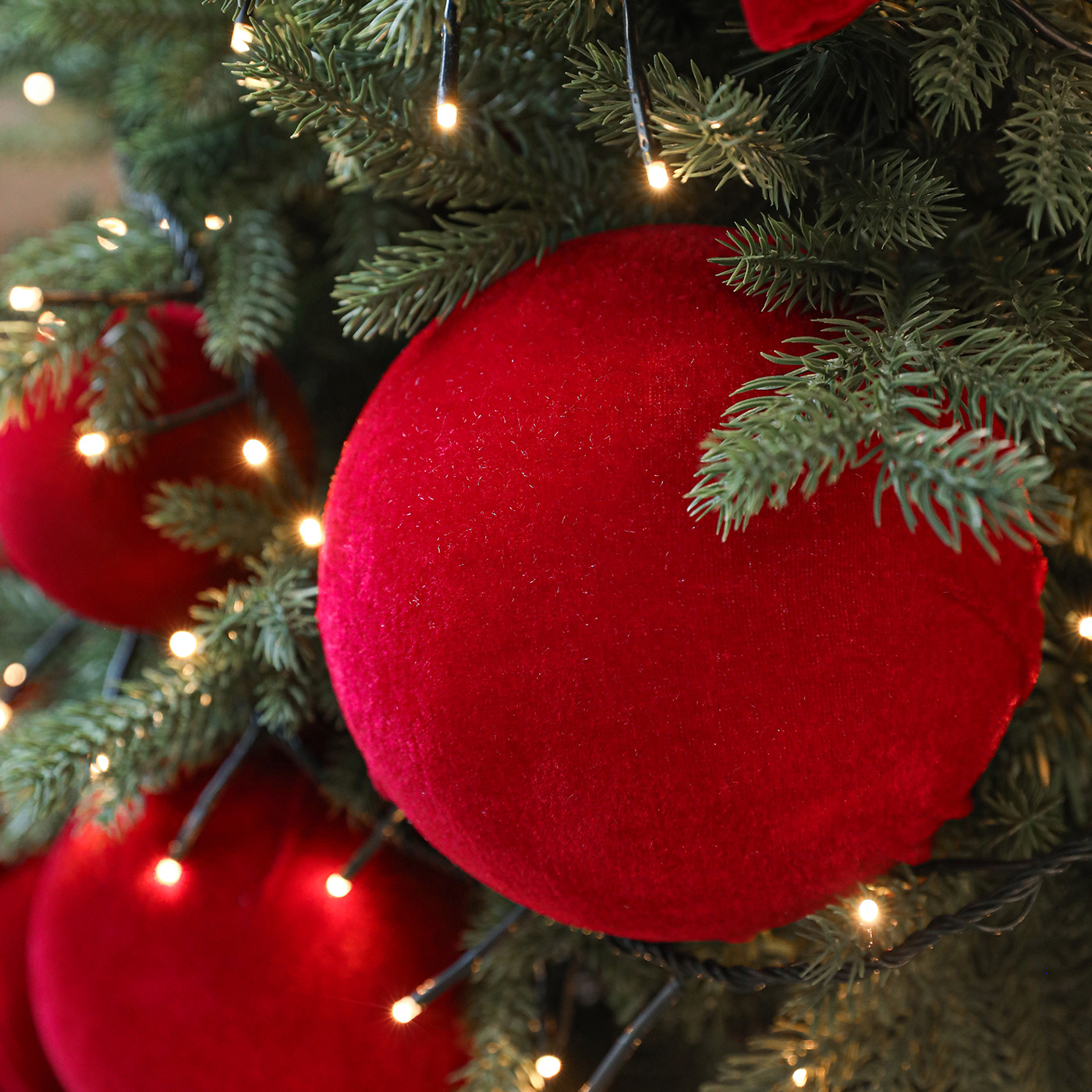 Nuevo vino rojo tela de flocado bola de Navidad árbol de Navidad decoración colgante bola colgante diseño de decoración image 4