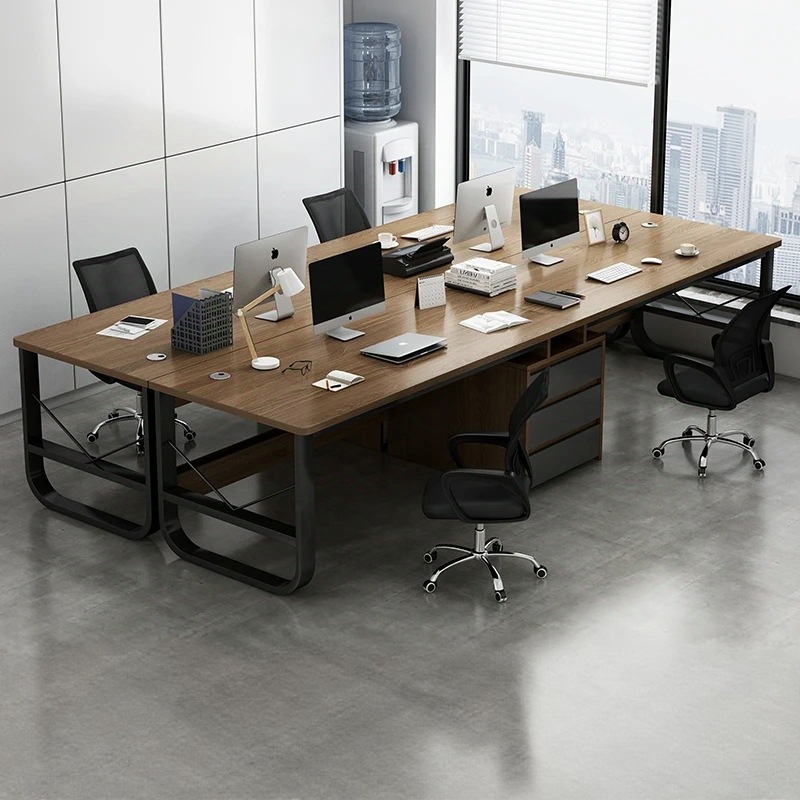Mesa de oficina multipersonal mesa de computadora de oficina personal simple combinación de mesa y silla de oficina de doble persona
