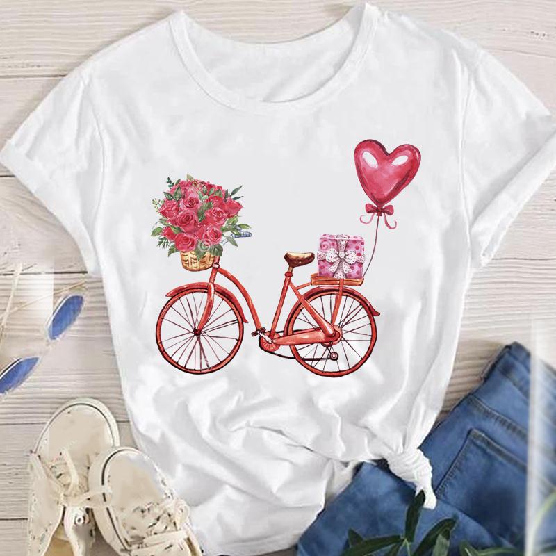 114g Weight Short Sleeve Sleeve Length Pullovers Placket Type Regular Sleeve Sleeve Type Polyester Fabric Type Regular Top Length T-shirt Tops Type Daily Occasion Round Neck Neckline Breathable Function Regular Fit Fit Type Flower Pattern Summer, Spring, Autumn Season Women'S Gender Printing Design Fashion Style Wholesale Women'S Fashion Flower Short Sleeve Printing T-Shirts 13