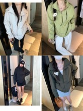 Bh2644春秋男女情侣休闲百搭运动外套女美式复古工装上衣冲锋衣潮