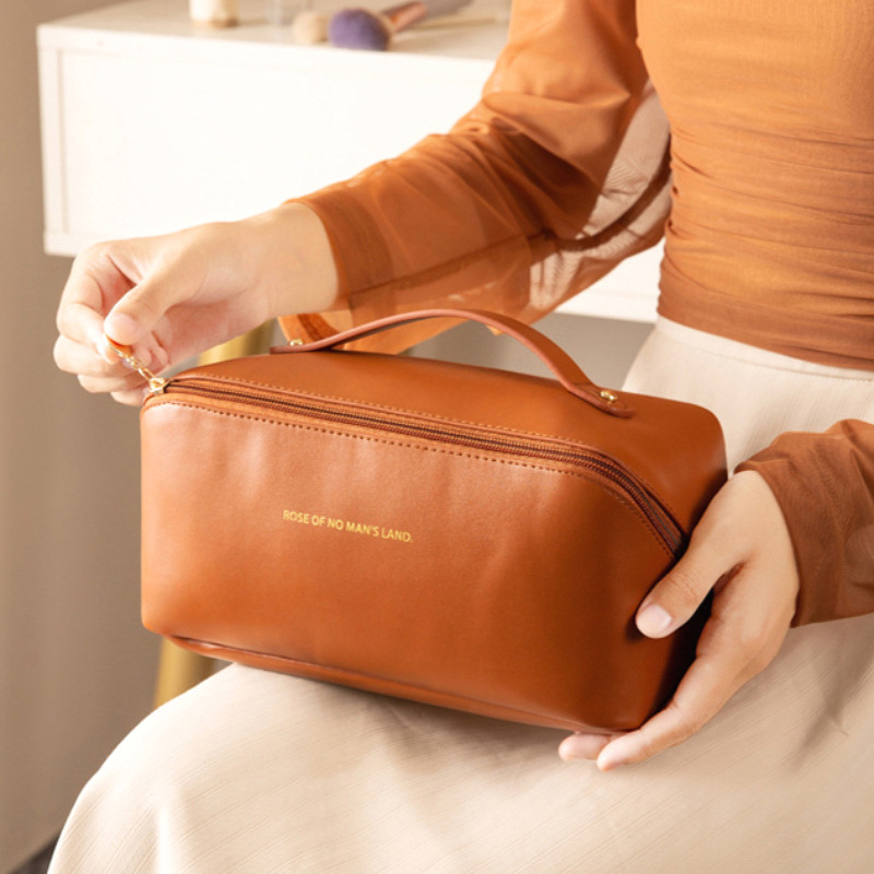 Cosmetic Bag Women's Large Capacity Portable Ins Popular Shell Pillow Bag Travel Cosmetics Toiletry Storage Expansion