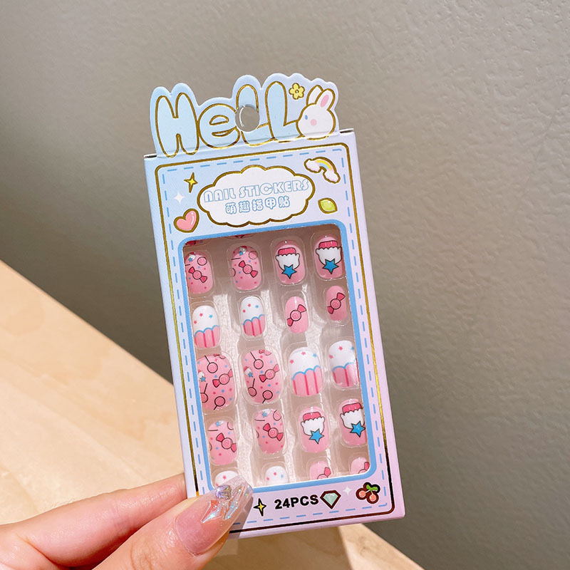 Niños dibujos animados estereoscópicos pegatinas de uñas niñas parches de uñas bebés desmontables impermeables uñas al por mayor