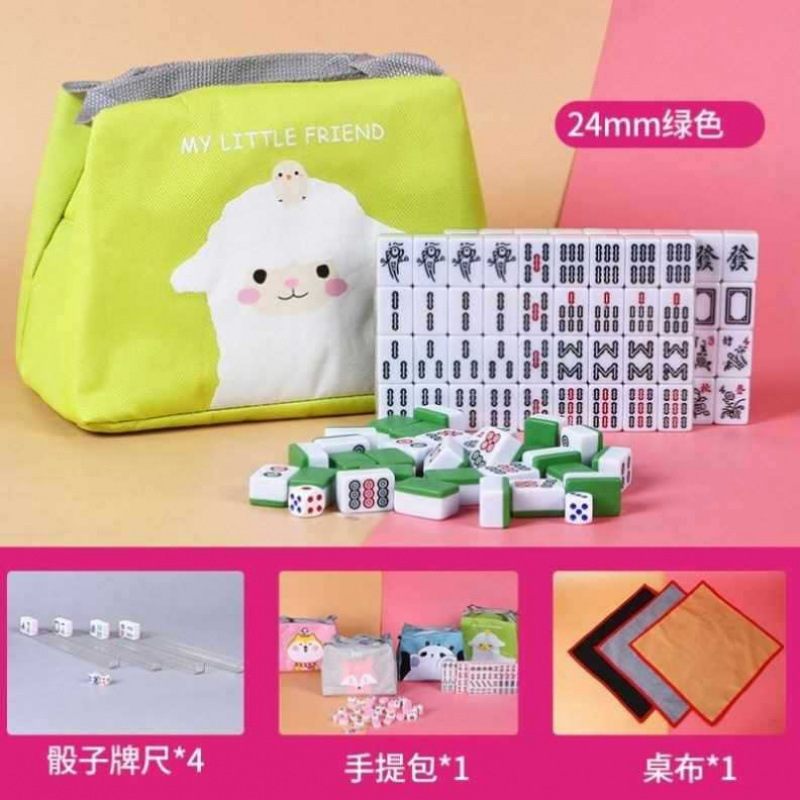 テーブル付き折りたたみ麻雀手こすりかわいい屋外ミニポータブル麻雀おもちゃ中型小型麻雀|undefined
