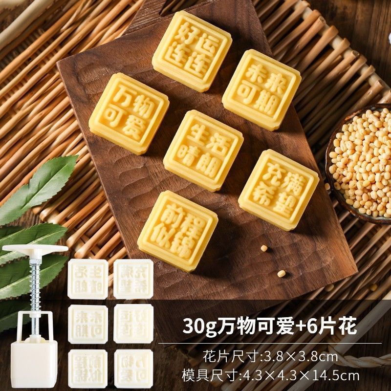 月餅金型家庭用手押し式中国風緑豆餅エンボス食品級古代焙煎宮廷氷皮月餅|undefined