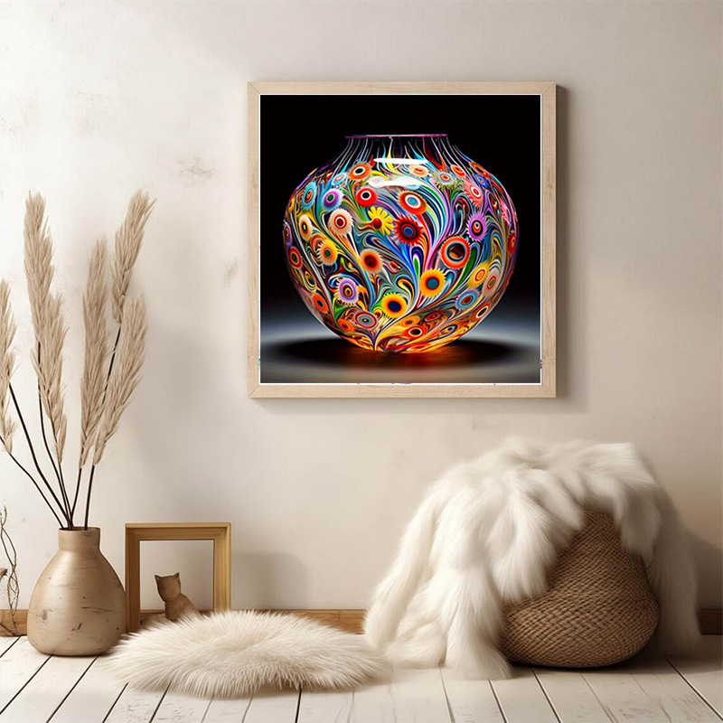 Diamante transfronterizo personalizable DIY5D pinturas de diamante decorativas hechas a mano pegatinas con flores enmarcadas creativas