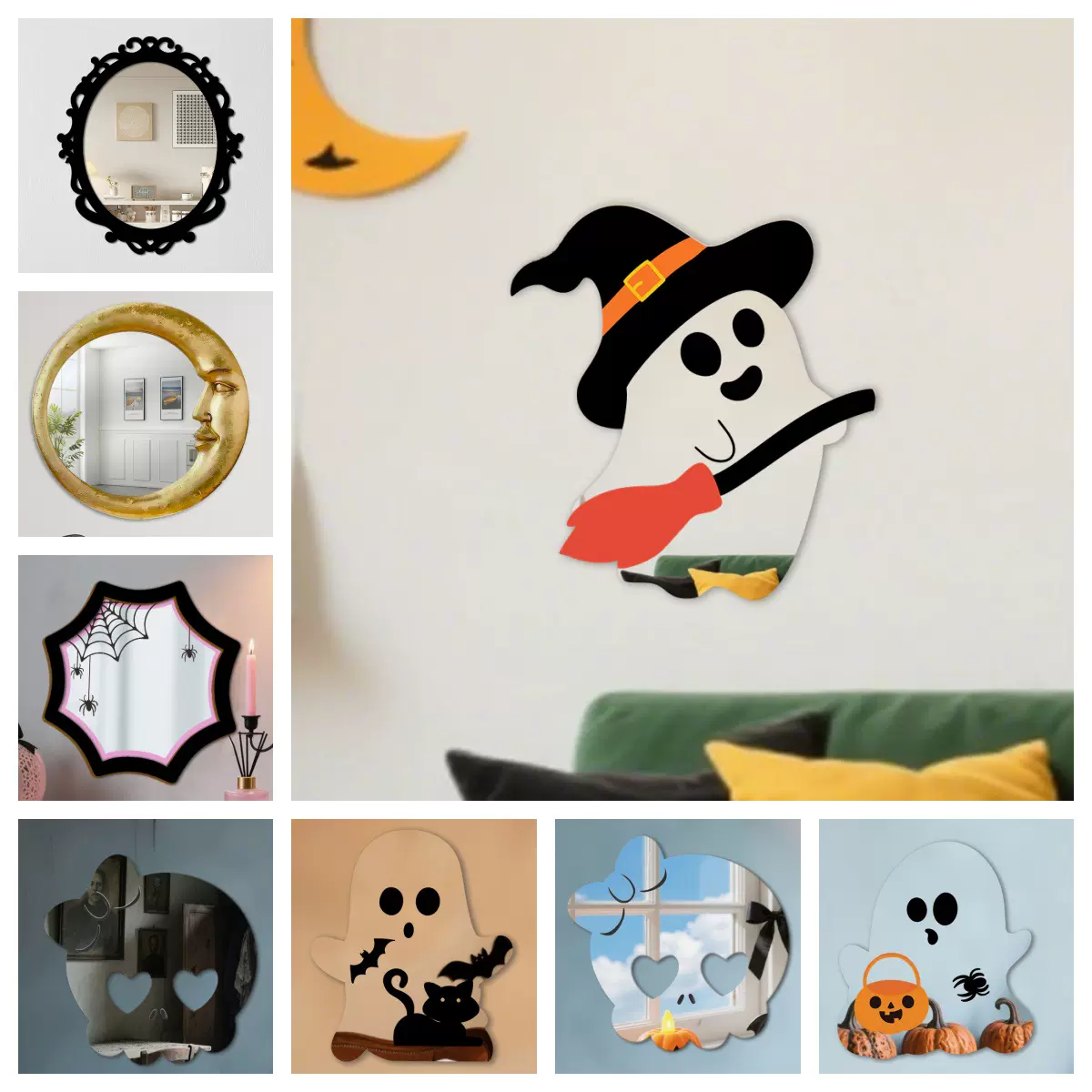 美式复古万圣节异形装饰2D客厅艺术轻奢浴室镜子1MM亚克力镜面贴