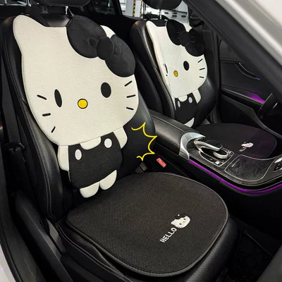 Car seat cushion, universal for all seasons, summer cool linen breathable non-slip cartoon hellokitty car seat cover