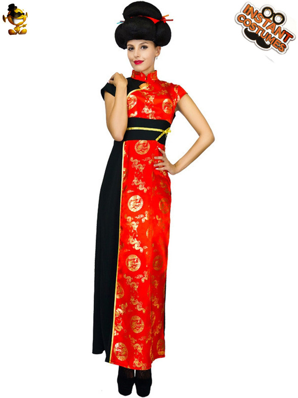 Adult Women's Red Tang Suit Retro Cheongsam Halloween Masquerade Cosplay Costume Distribution and Wholesale