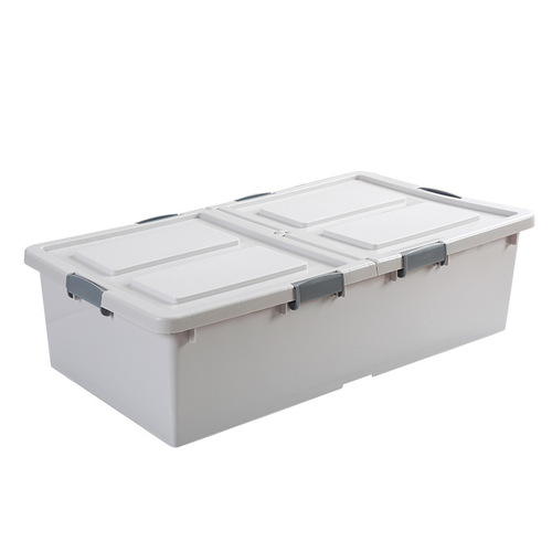 Under-the-bed storage box large plastic wheeled flat household quilt organizer under-bed clothes storage box storage box