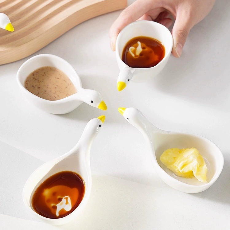 Трехмерное керамическое блюдо для приправ Японское креативное блюдо для окунания утки милое домашнее маленькое блюдо томатный соус уксус блюдо