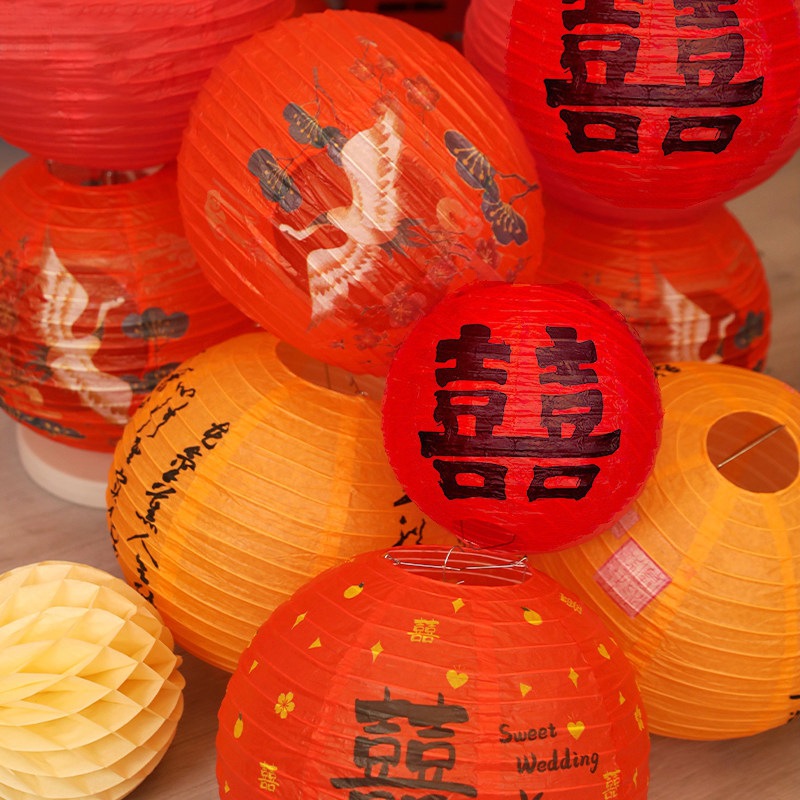 Xiaohong libro neto rojo de estilo chino xi-carácter linterna xingshi foto apoyos boda festivo papel linterna boda sala de diseño