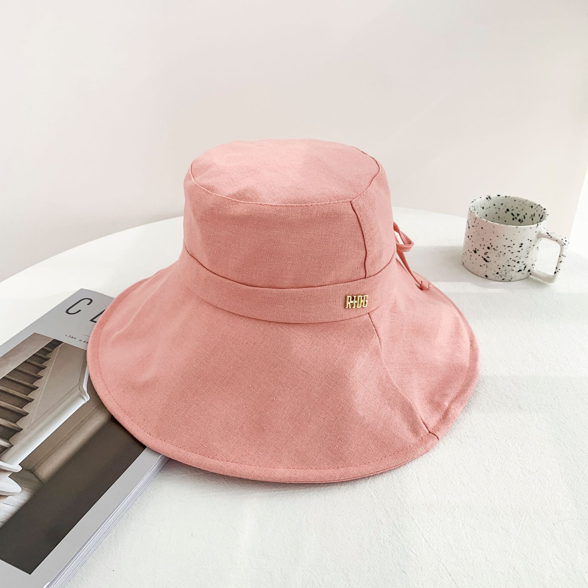 Fashion Simple Solid Color Wide-brimmed Sunscreen Hat Wholesale display picture 5