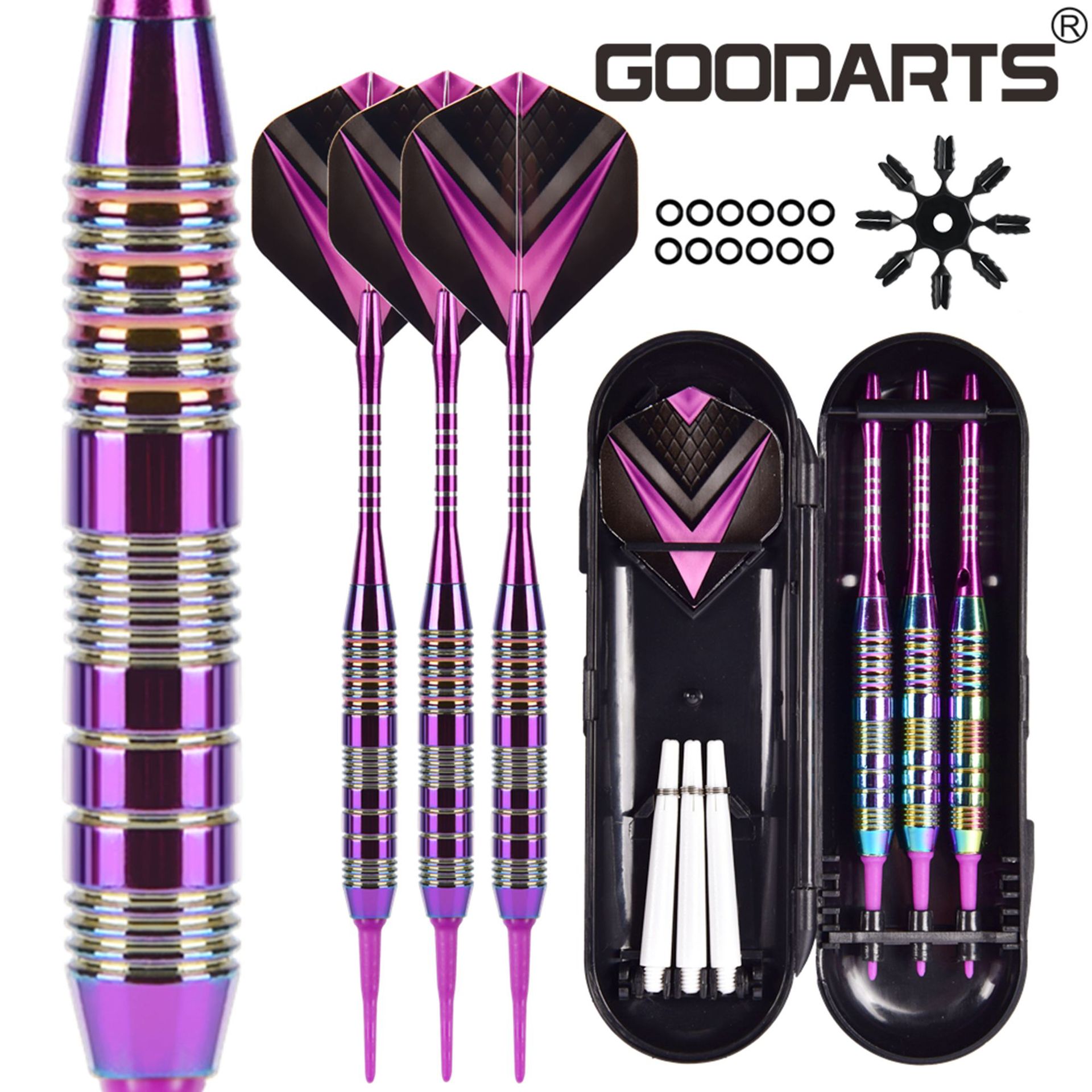 GOODARTS dardos suaves traje colorido electrónico Dart aguja con protector Amazon entrega de una sola pieza