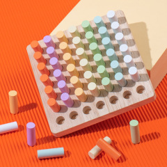Cross-border children Montessori early education wooden rainbow plug board plug stick hand-eye coordination training color recognition educational toy