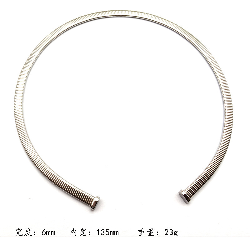 ステンレス製グーススロートチェーンブレスレット、オープングーススロートチェーンブレスレット、グーススロートカラー、伸縮性弾性C型イヤリング、8字バックル|undefined