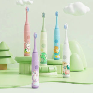 Children's Cartoon Electric Toothbrush 3-6-12 Years Old Baby Rechargeable Fully Automatic Sonic Soft Bristles Ultra-Fine Waterproof