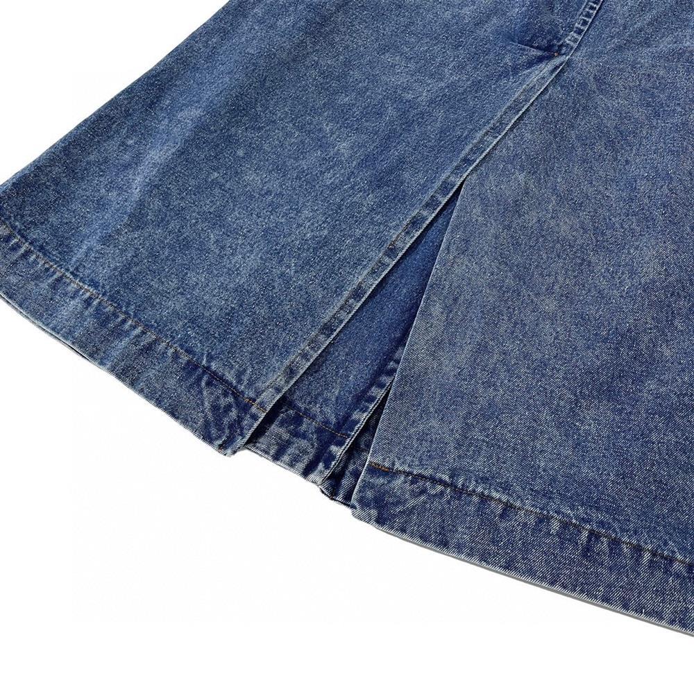 Abbigliamento da donna, giacca a vento invernale in denim lungo e resistente, design di alta qualità, collo in pelliccia staccabile sopra il ginocchio_voghion.com