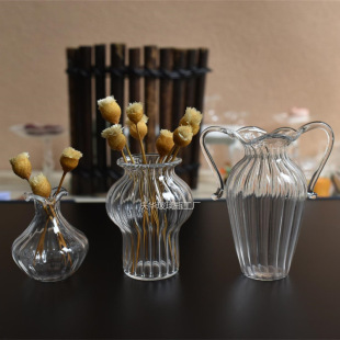 Doll House dollhouse mini doll house dried flower glass vase BJD miniature flower arrangement potted model ornaments