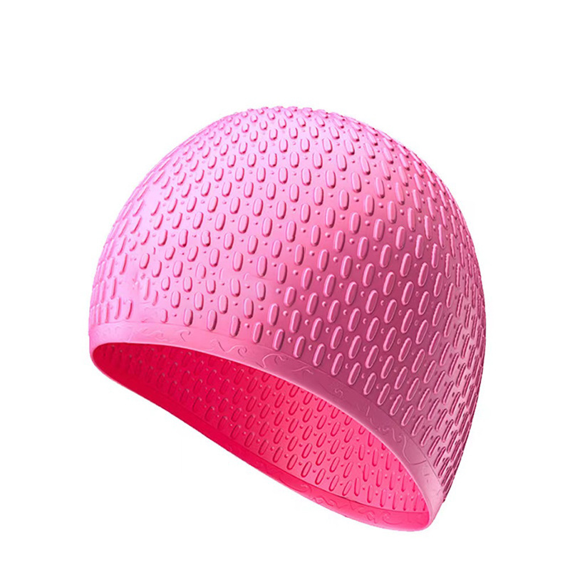 gorra de natación de silicona para mujeres adultas gorra de goteo de agua gorra de natación burbuja gorra de natación superelástica impermeable orejas cabello largo