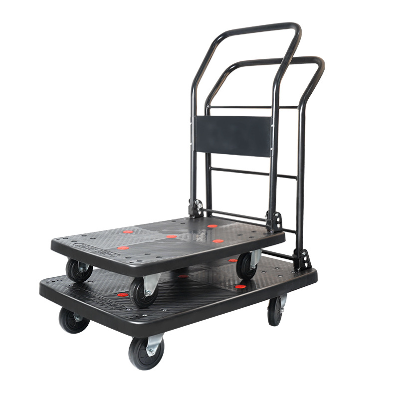 顺丰同款小推车黑色平板车拉货折叠加高扶手兴锋手推车xingfeng