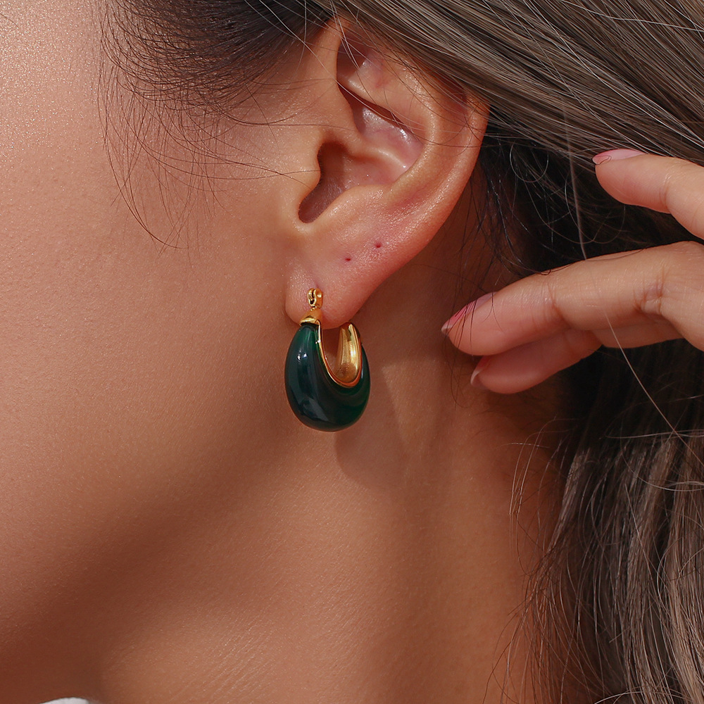 Fashion Geometric Stainless Steel Plating Earrings 1 Pair