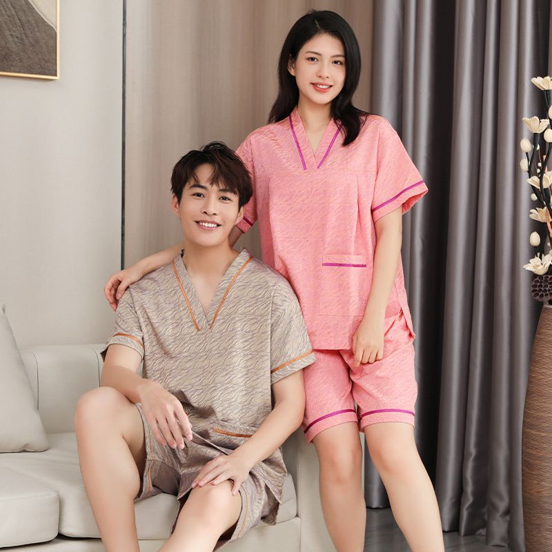 严选洗浴中心汗蒸服男女款浴服套装美容按摩服艾灸足疗客人衣服桑