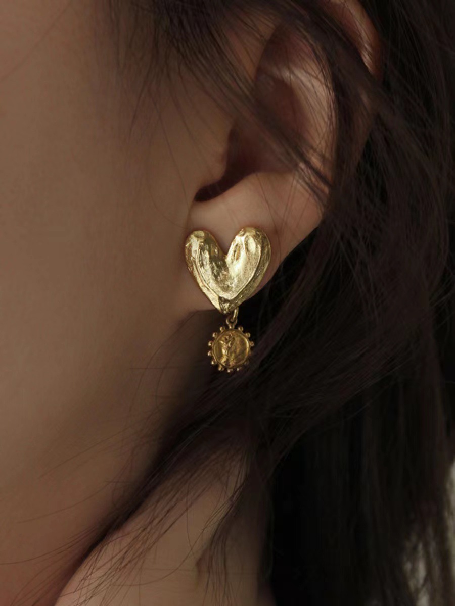 1 Pair Sweet Heart Shape Plating Sterling Silver Drop Earrings display picture 3