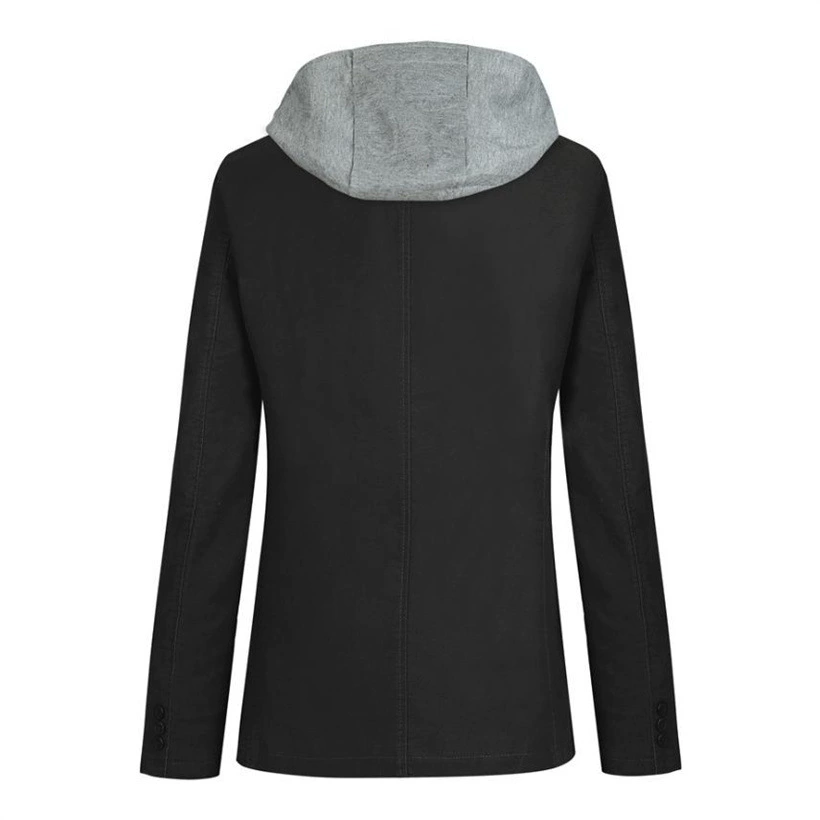 Осенний классический пиджак с капюшоном, мужской комплект, slim fit, плюс размер