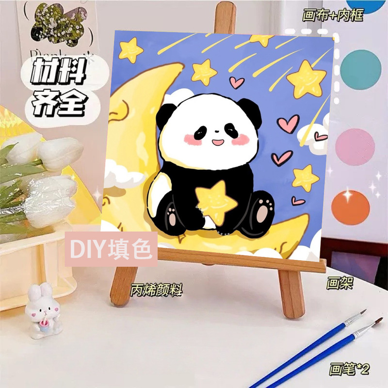 漫画 Q バージョンエッグマンパーティーシリーズ DIY デジタル油絵子供の手作り着色油絵装飾品卸売|undefined