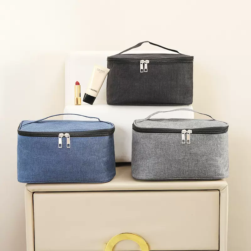 简约大容量手提旅行收纳包 男士便携洗漱包 涂层牛津布防水化妆包