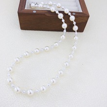 s925纯银正圆强光施家珍珠渐变满天星项链小众日常通勤百搭毛衣链