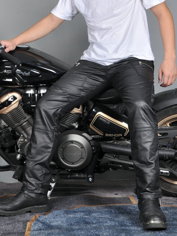 VOLERO motocicleta anti-caída ciclismo revestimiento de mezclilla a prueba de viento elástico de cintura alta locomotora pantalones anti-caída equipo de protección de silicona