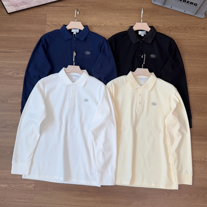Cross-border LAC crocodile-patterned long-sleeved polo shirt, men's spring/autumn collection, long-sleeved T-shirt with a stand-up collar, high-end embroidered top for middle-aged men Cross-border LAC crocodile-patterned long-sleeved polo shirt, men's spring/autumn collection, long-sleeved T-shirt with a stand-up collar, high-end embroidered top for middle-aged men