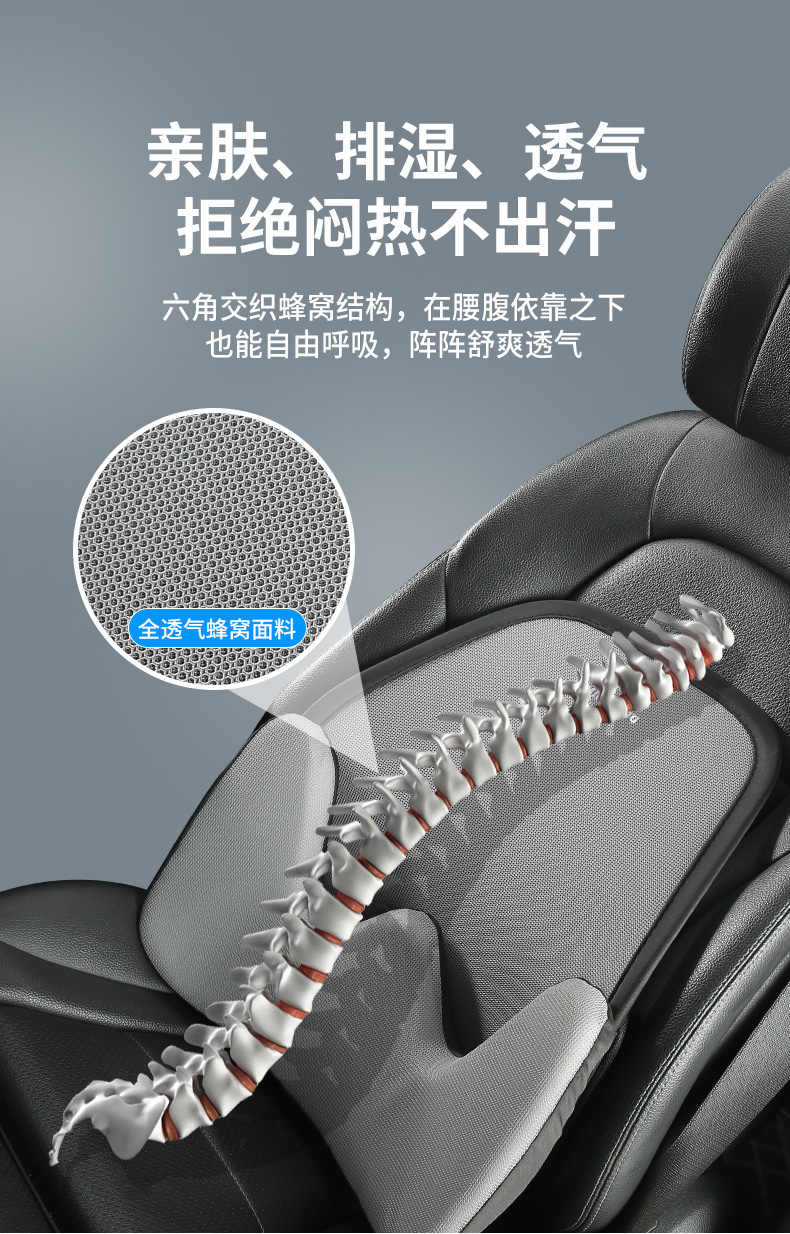 Car Lumbar Support, Aviation-Grade Car Lumbar Cushion, Neck Support Pillow, Car Seat Lumbar Support, All-Season Driving Headrest and Lumbar Support