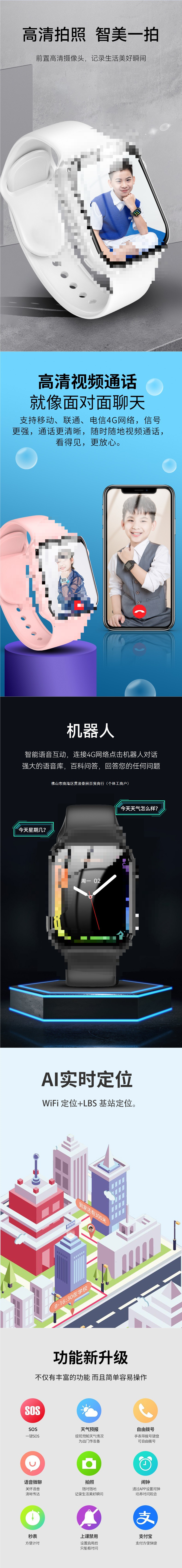 The new smart children's smartwatch can be inserted with a SIM card, supports 4G/5G full-network multi-functional video positioning and nfc details Picture
