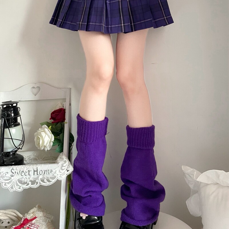 2025 Autumn and Winter Warm Purple Flared Leg Warmers for Women, Personalized Y2K Subculture Slouch Socks 2025 Autumn and Winter Warm Purple Flared Leg Warmers for Women, Personalized Y2K Subculture Slouch Socks