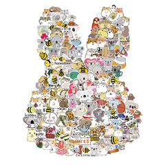 A large collection of 50 cute cartoon images, graffiti stickers, mobile phone tablet luggage, waterproof ins computer stickers