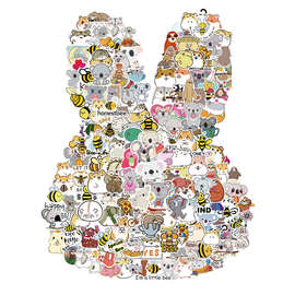 50张可爱卡通形象大集合涂鸦贴纸手机平板行李箱防水ins电脑贴纸