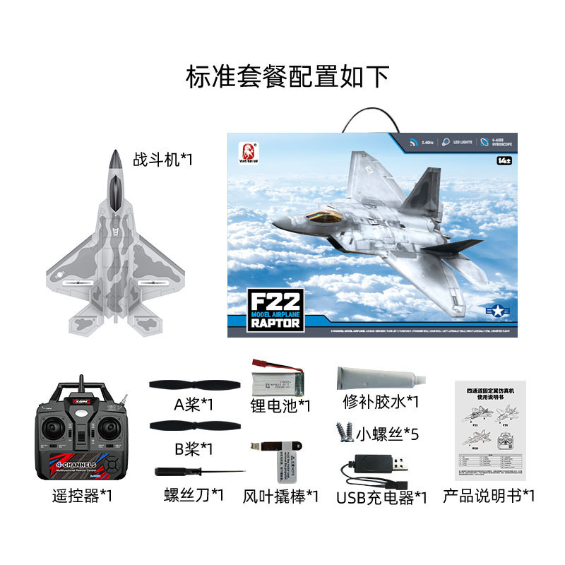 BM22 Quad Channel F22 Fighter - Camuflaje gris (sin fotografías aéreas)