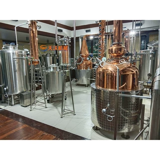 500L苏格兰式塔式蒸馏器商用酒精提取、伏特加、朗姆酒、酿酒设备