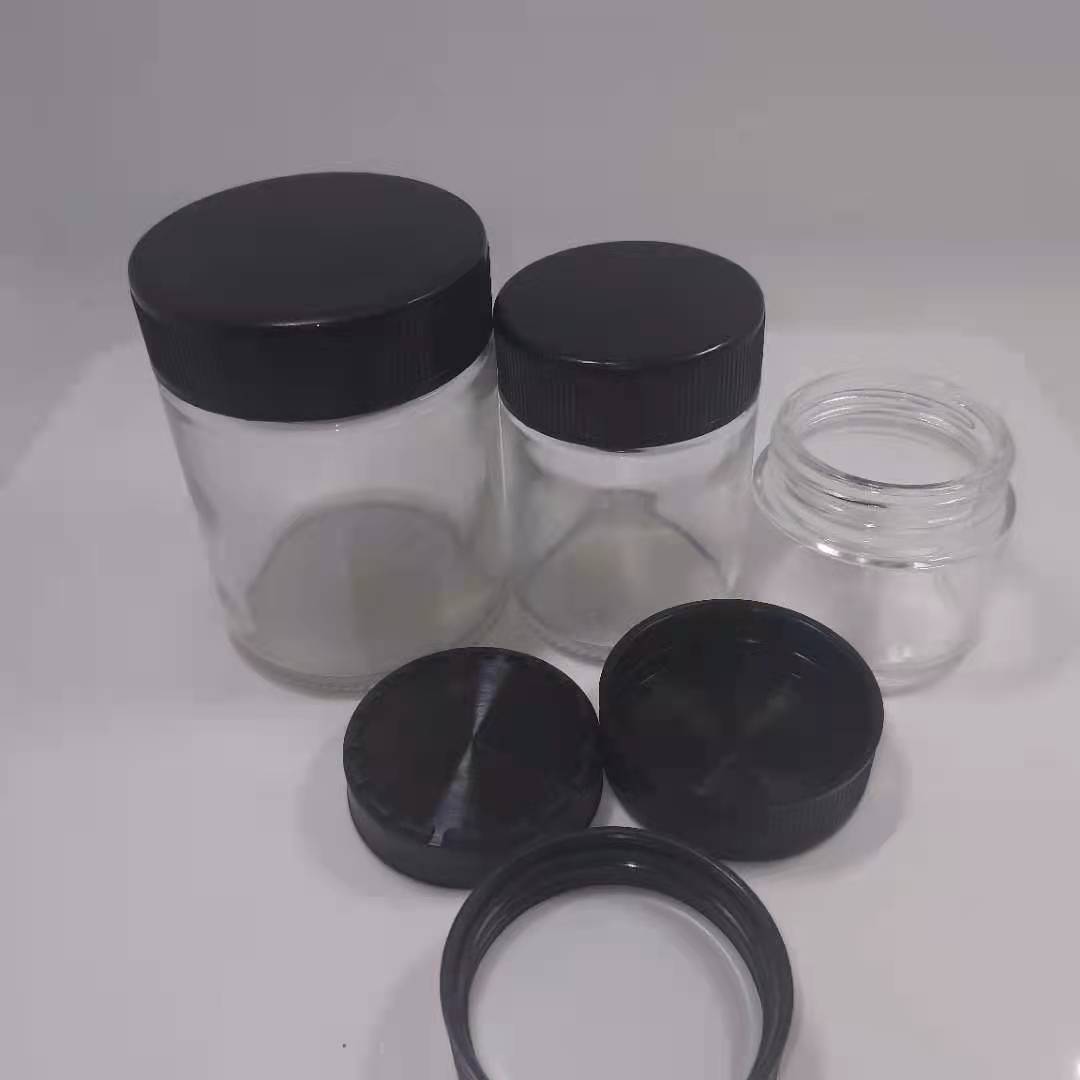 70ml毫升儿童安全压旋盖玻璃瓶大花麻卷烟草眼膏霜瓶化妆品瓶