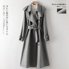 トレンチコートの女性の中長型2024秋の新商品の英倫風のゆったりしたストラップの女性の垂れ下がった感じの膝のコートの流行のコート