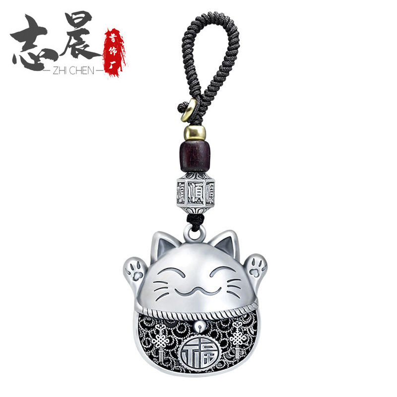 Lucky Cat coche llavero hombres y mujeres de moda colgante personalizado de alta gama hecho a mano llavero coche colgante regalo creativo