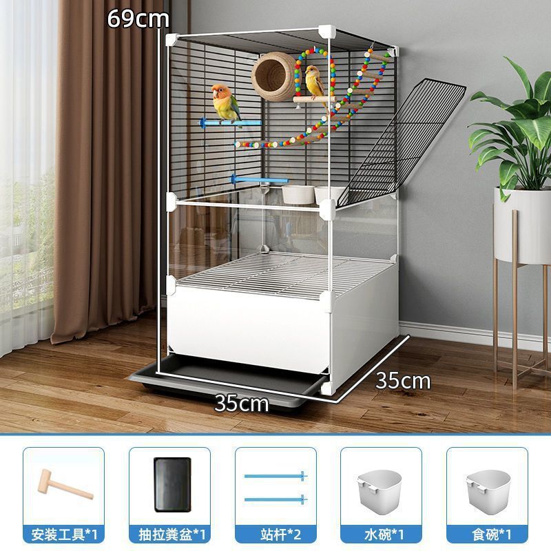 鸟笼子大号家用虎皮玄凤鹦鹉豪华别墅新型珍珠鸟绣眼八哥专用鸟笼|undefined
