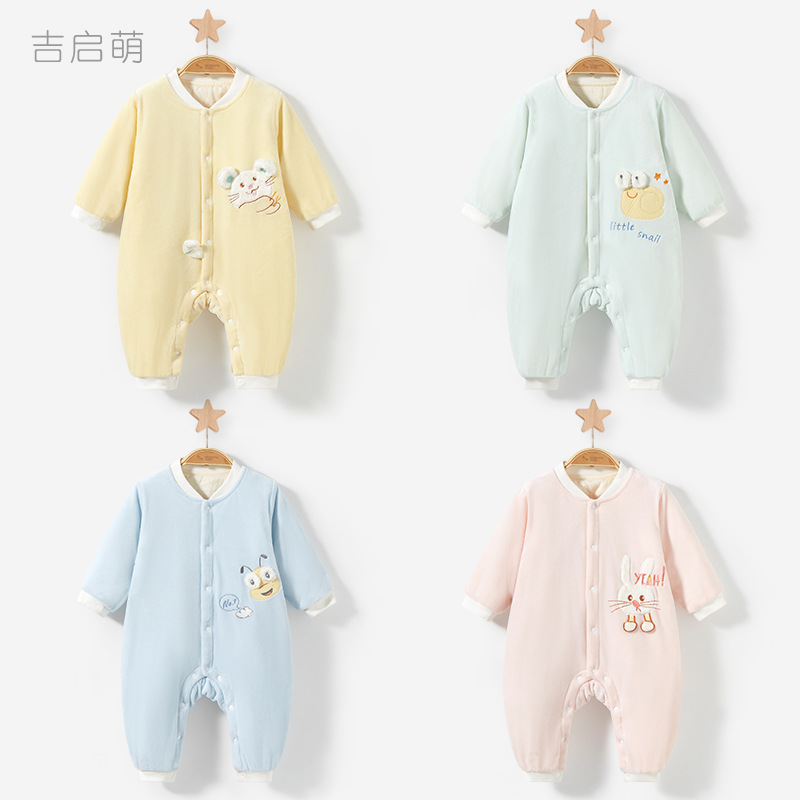Mono de bebé Otoño e Invierno para hombres y mujeres recién nacidos cálido engrosado Delgado acolchado mameluco traje de luna llena ropa de bebé ropa de invierno